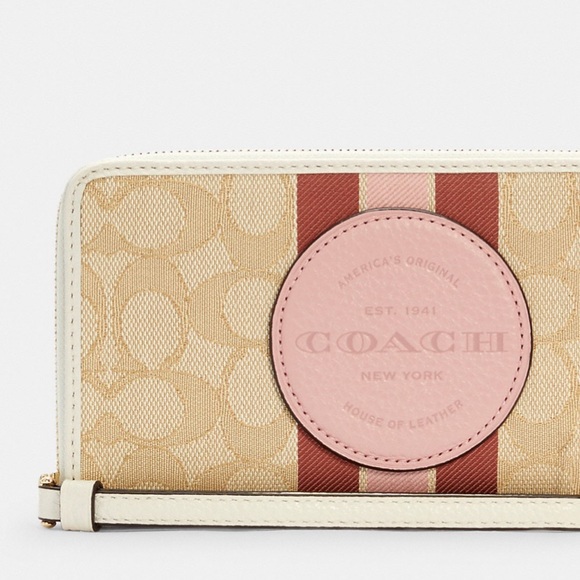 NWT COACH Dempsey Large Phone Wallet Signature Jacquard With Stripe & Patch - Picture 3 of 16
